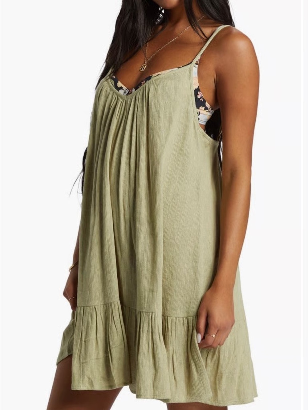 Billabong Olive Green Mini Slip Dress